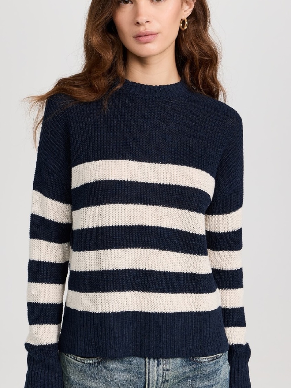 Faherty Miramar Striped Sweater - EUC - Size Small - Navy and Cream
